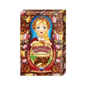 Шоколад 50г «Матрешка» горький в картонной упаковке Вкусные подарки с логотипом Роспринтекс