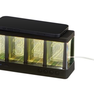 Часы с LED-подсветкой и беспроводной зарядкой «Cyber», 10 Вт, черный Электроника Роспринтекс