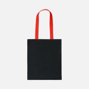 Холщовая сумка BrighTone, черная с красными ручками Сумки и рюкзаки с логотипом Роспринтекс